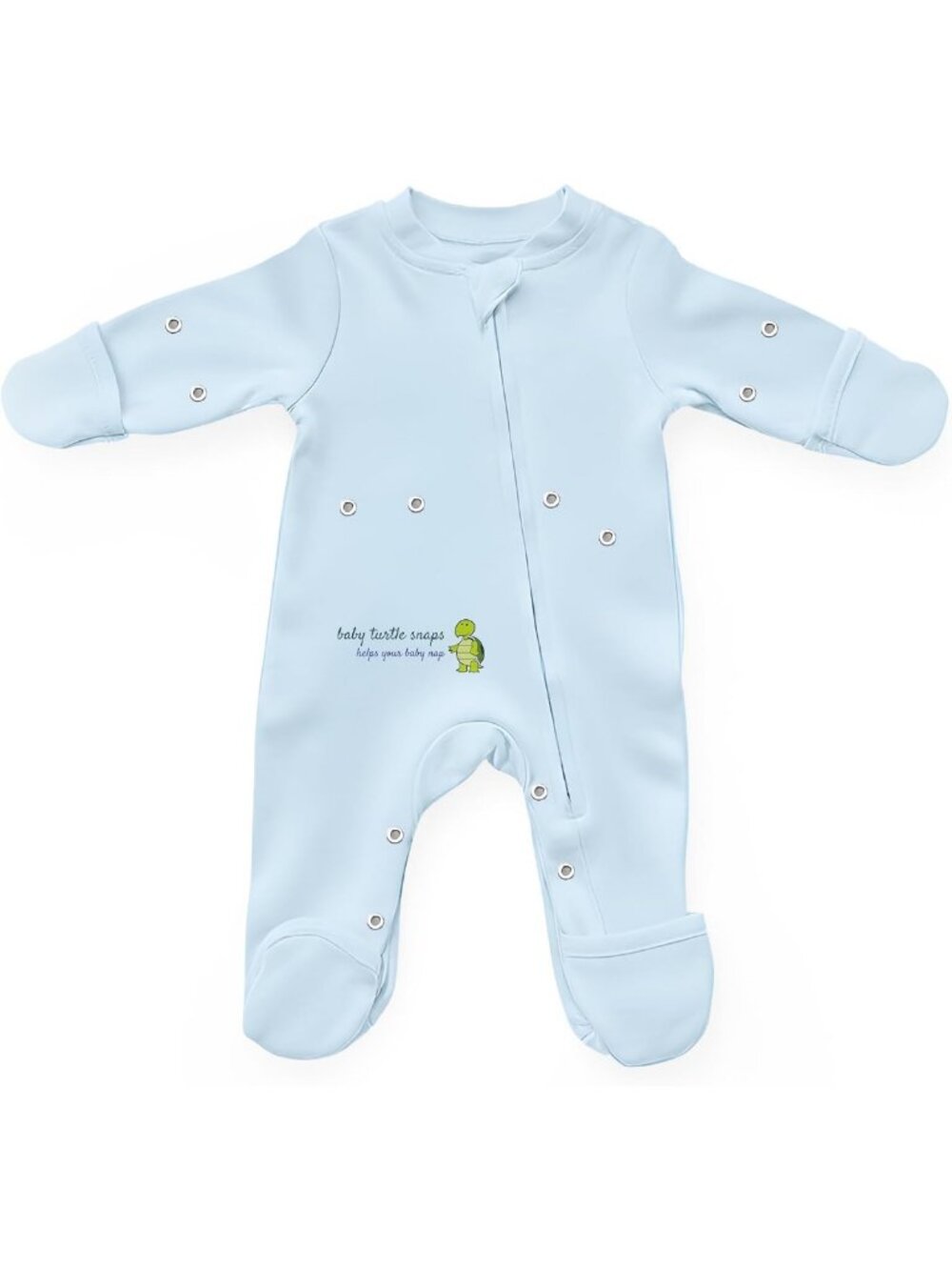 Cozy Baby Cotton Onesie Romper – Two-Way Zipper, Snap Closures, Fold-Over Cuffs